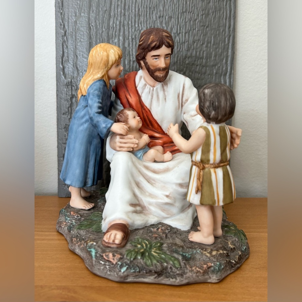 Vintage Ceramica Excelsis 1987 “Jesus with Children” 5000/173, made in Mexico